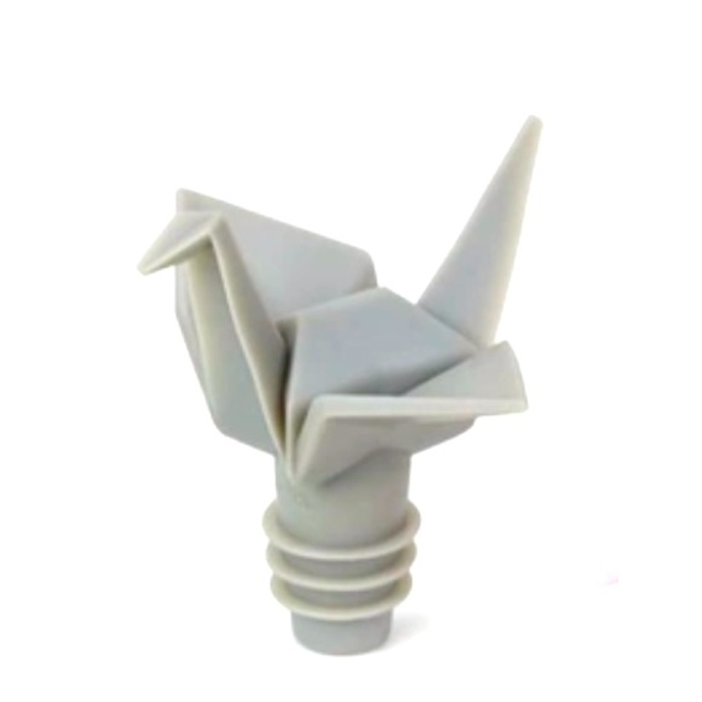 Umbra Origami Crane Bird Wine Bottle Seal Topper HTF Gray grey
